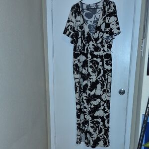 Black and White Floral Jumpsuit